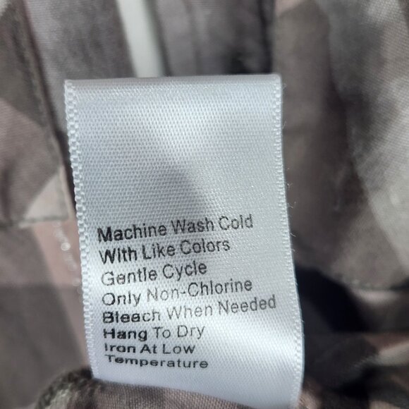 Shyanne Western Button Up Shirt Women's L Brown Pink Plaid Ruffle Feminine - Picture 8 of 8